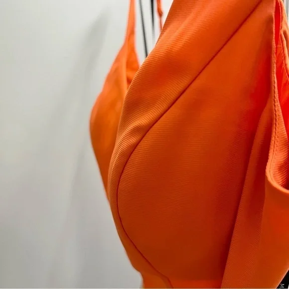 MARCIANO silk orange colourful print cut out mini dress 10 - Picture 5 of 16